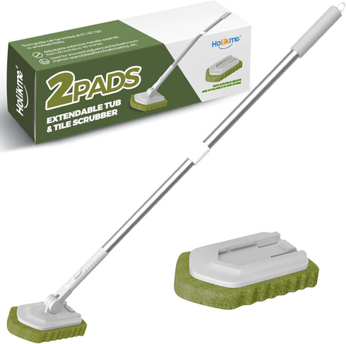 Holikme Brush Set, Scrub Pads Scrubber Brush with Extend Long Handle Clean