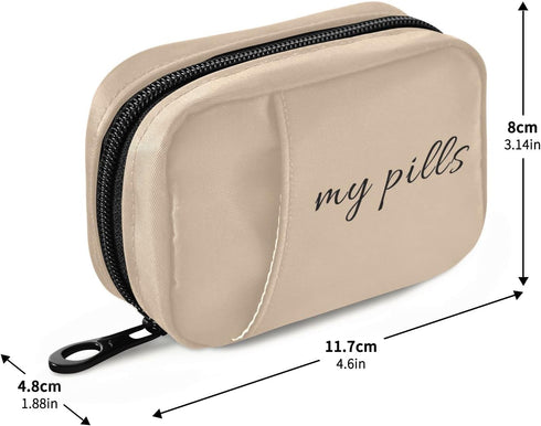Naanle 7 4.6 3.14 1.88 Inch 0.12 Text My Pills Pill Box Day Case Bag Travel Organizer with Zipper Portable Weekly