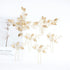 inSowni 5 Pack Gold Pearls Leaf Hair Pins, Wedding Bridal Alligator Leaves Hair Clips for Women Girls