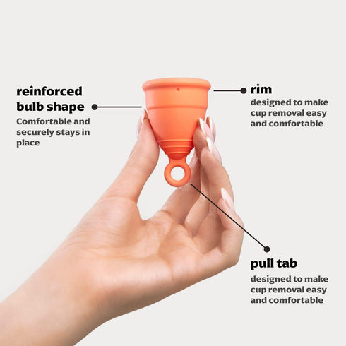 Zeerocup 2 Pack Reusable Menstrual Cup - Small & Large Soft Medical-Grade Silicone Period Cups with Pull-Tab for Easy
