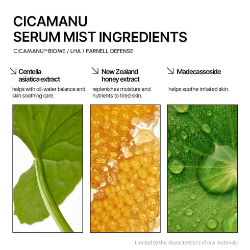 Parnell Cicamanu Serum Mist 1.69 fl. oz - Hydrate and Illuminate Skin with Centella Asiatica and Manuka Honey