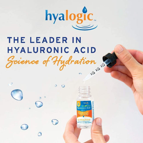 Hyalogic Liquid Synthovial Seven - Oral Hyaluronic Acid Supplement 1oz with Bonus Lip Balm for Skin & Lip Hydration