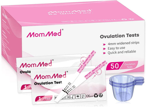 MomMed Ovulation Test Strips, 50 LH Ovulation Predictor Kit with 50 Collection