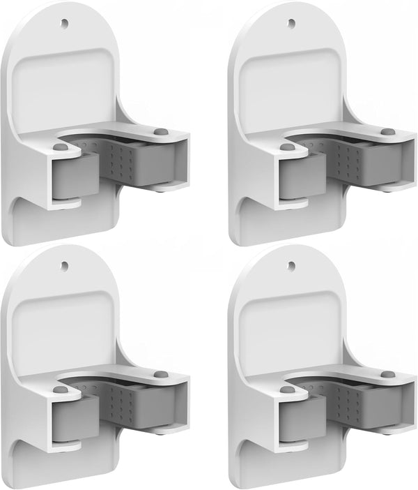 Plastic Broom Holder Wall Mount, 4 Count, White