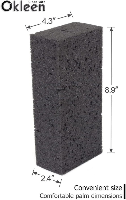 Big Sponge - Made in Europe, 3 Pack Black, Extra Large Odorless Commercial Sponge for All Purpose Cleaning