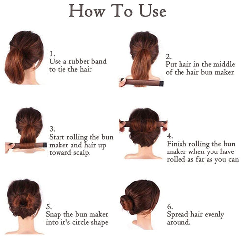 KISSBUTY Bun Maker (7 Count) - Hair Donut for French Twist, DIY Tool for Women and Girls