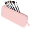 Sakolla Travel Makeup Brush Holder, Silicone Makeup Brush Bag with Zipper Closure for Daily Essentials (Pink)