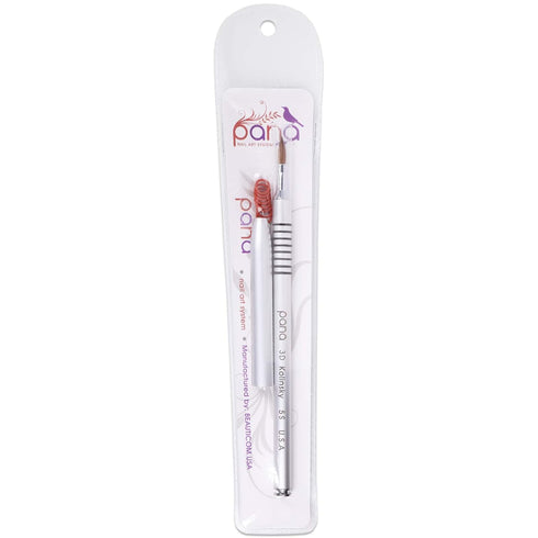 PANA 3D Kolinsky Acrylic Nail Art Sculpture Brush, Silver Metal Non-Slip Grip Handle for 3D Flower Designs (Size #5)