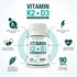 Max Absorption Vitamin K2 + D3 (5000IU) 90 Veggie Capsules from MK-7 (Menaquinone-7) and Cholecalciferol (with BioPerine) 3-Months Supply – D3 with K2 for Healthy Heart and Strong Bones | Non-GMO