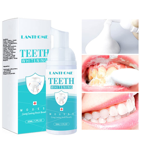LANTHOME White Foam Teeth Whitening Products, 3PCS Easy to Use Teeth Whitener Foam for White Teeth