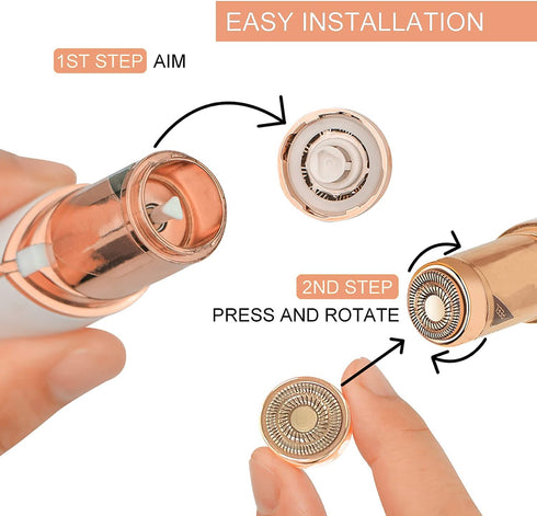 Replacement Heads for Finishing Touch Flawless Facial Hair Remover Device for Women, 18k Gold Blades with Gurelax
