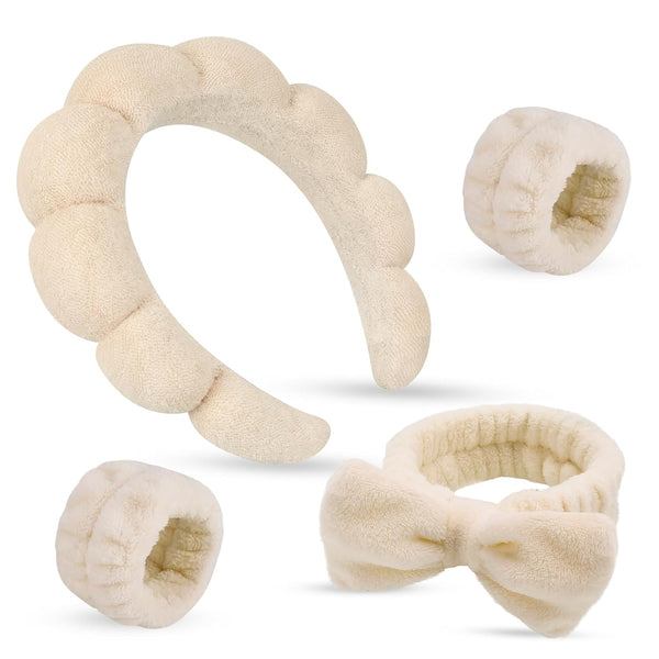 SPA Headband for Women for Washing Face, Makeup Headband & Hair Band for Face Wash, 4 Pcs