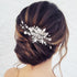 JEAIRTS Crystal Hair Comb, Silver Bridal Pearl Headpiece Wedding Hair Accessories for Women