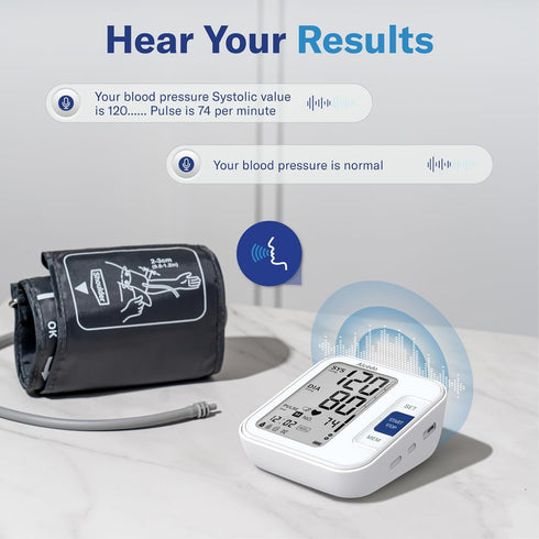 Alcedo Blood Pressure Monitor for Home Use, Automatic Digital BP Machine with Large Cuff, LCD Screen, 2x120 Memory