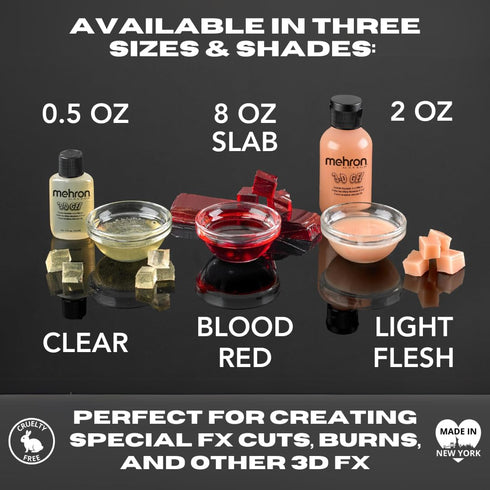 Mehron Makeup 3-D Gel - Gelatin Special Effects Makeup for Stage, Screen, Theater, Cosplay, and Halloween (8 Ounce,