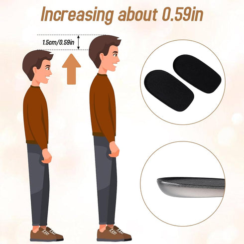 KALIONE 1/2 Inch Heel Lifts for Leg Length Discrepancy Gel Height Increasing Insoles Soft Shoe Lifts for Women Men