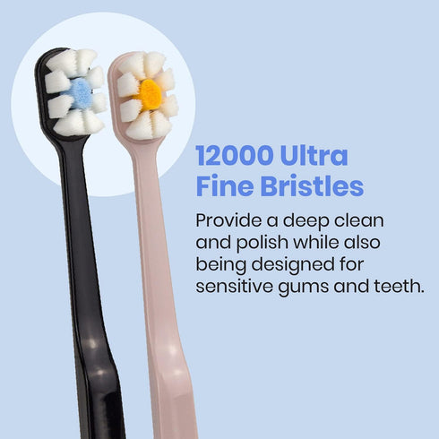 Lindo Polishing Toothbrush for Sensitive Gums and Teeth, 12000+ Ultra Fine Bristles, Pack of 4