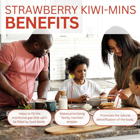 Youngevity Strawberry Kiwi-Mins Plant Derived Multi-Mineral Complex, 32oz, Kid Friendly Taste