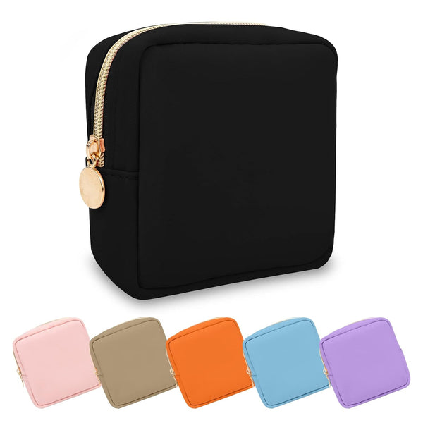 Small Cosmetic Bag Pouch Nylon Travel Toiletry Organizers Bag for Women Girls, Waterproof Mini Makeup Bag Pouch for