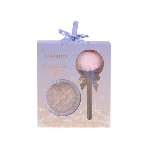 Profusion Cosmetics Frosted Snow Sparkle Illuminating Powder Puff Set, Vegan and Cruelty-Free for Effortless Radiance