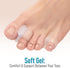 5 STARS UNITED Toe Spacers for Men & Women, 4 Big and 2 Pinky Gel Separators for Overlapping Toes, Clear