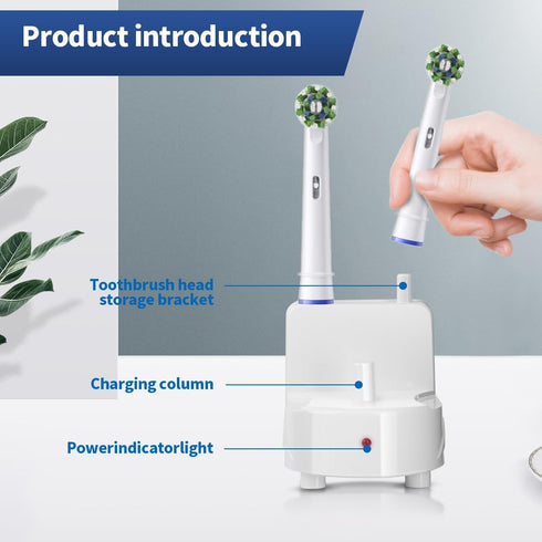 Wall Charger Base for Oral-B Braun Electric Toothbrush, Wall Mounted Adapter Power Replacement Holder