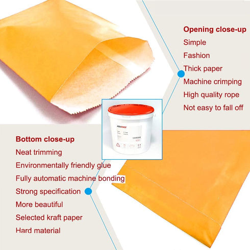AZOWA 100 CT Small Paper Treat Sacks, Orange Candy Buffet Bags for Party, 5 x 7 Inches