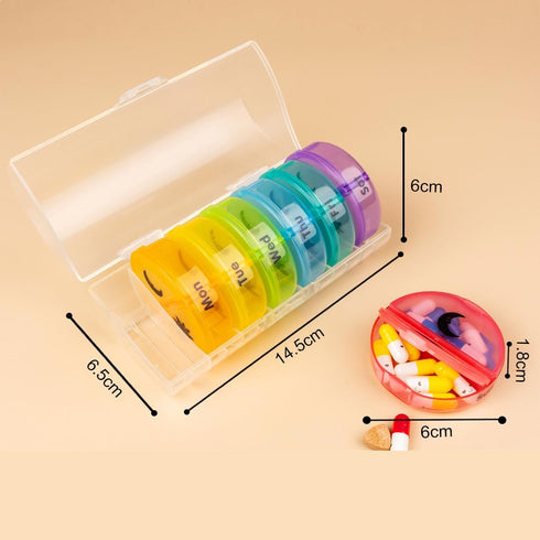 Wopanxye 2 7-Day Medical Box Travel Pill Organizer Case, Times a Day, Large AM/PM Weekly Pill Dispenser Planner