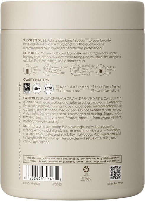 Sports Research Collagen Beauty Complex with Hyaluronic Acid, Vitamin C + Biotin, Unflavored (30 Servings)
