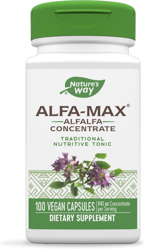 Nature's Way Alfa-Max - Alfalfa Supplement, Gluten Free & Vegan, 100 Capsules