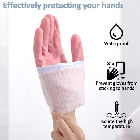 3pcs Dishwashing Cleaning Gloves, Waterproof Reusable Kitchen Long Gloves for Laundry, Cleaning, Working, Gardening