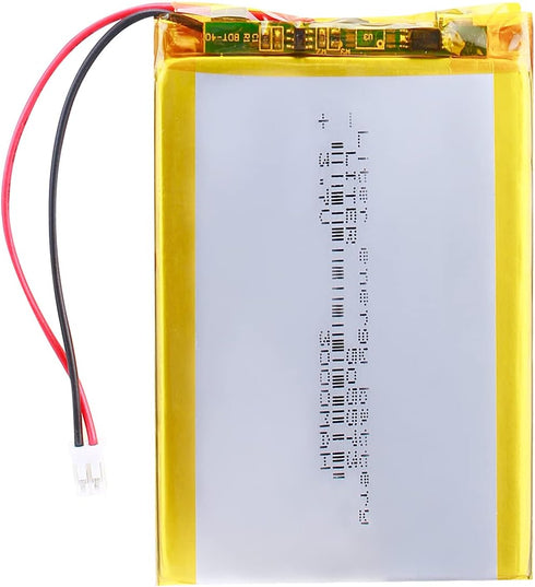 Liter 3.7V 3000mAh 505573 Lipo Battery, Rechargeable Lithium Polymer with JST Connector
