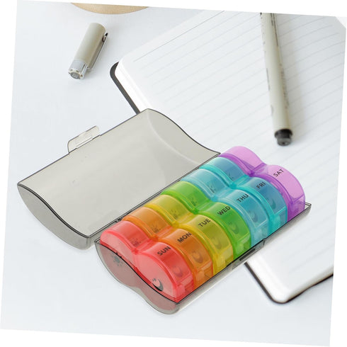 Portable Weekly Medicine Organizer Box Detachable Case Compact Pill Storage Container for Travel and Daily Use
