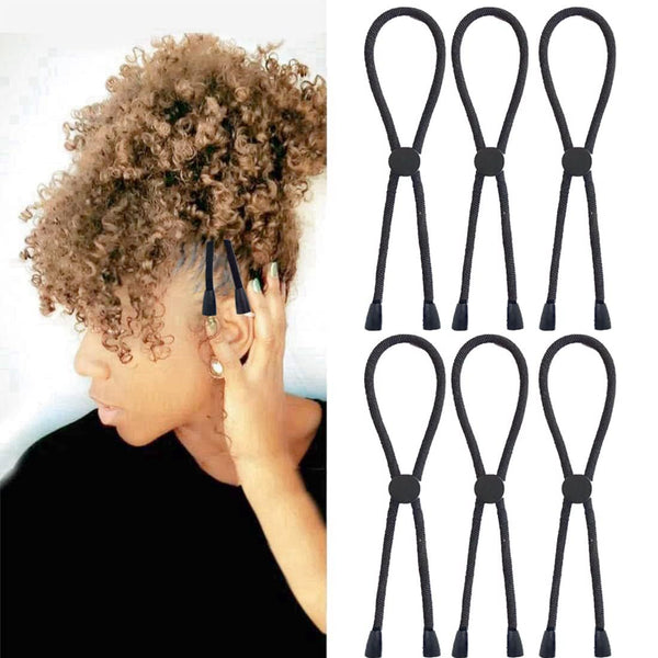 NEW 6PCS Adjustable Headband Hair Tie for Thick Kinky & Curly Hair, Perfect for Afro Puff, Ponytail, and Updos