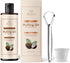 Prana Coconut Pulling Oil Mouthwash, 237ml/8 fl.oz, with Tongue Scraper, Ayurvedic Oil Pulling