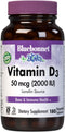 Bluebonnet Nutrition Vitamin D3 2000 IU | 180 Vegetable Capsules | Aid in Muscle & Skeletal Growth | Non-GMO, Gluten
