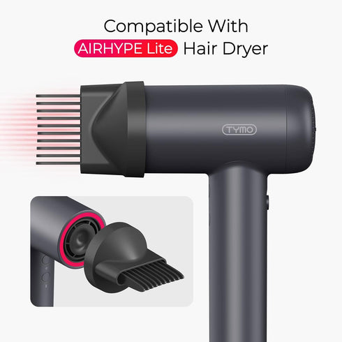 TYMO Hair Comb Attachment for AIRHYPE Lite Dryer, Magnetic Nozzle for Detangling and Efficient Styling