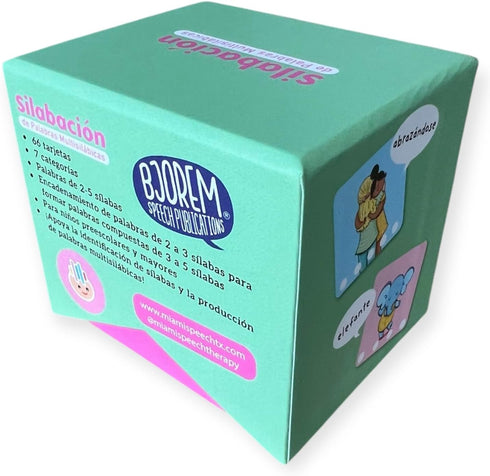Multisilbicas 25 Bjorem Speech Silabacin de Palabras - Multisyllabic Word Cards Bilingual Syllable Segmentation