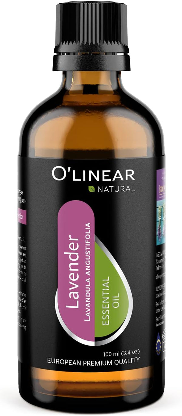 Pure Lavender Essential Oil by O'linear, Tension Relief Oil for Diffuser & Humidifier, 3.4 FL Oz