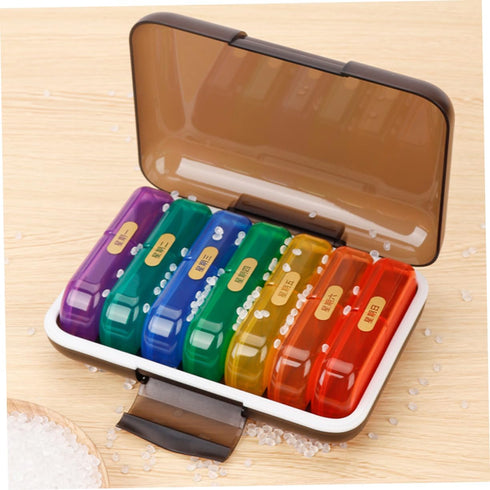 Weekly Pill Organizer Portable Case Holder for Daily Medication Small Medicine Pill Dispenser for Travel Organizer