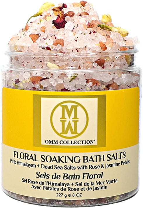 Natural Floral Soaking Bath Salt - Detox Body & Foot Soak with Rose & Jasmine Petals