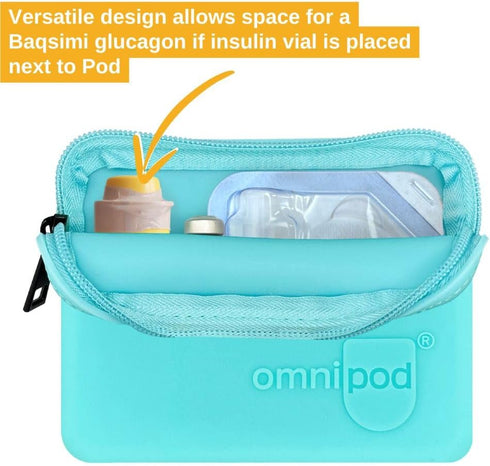 Sugar Medical Omnipod Protective Travel Case | Silicone Storage fits an Insulin Vial and One Pod| Diabetic Care
