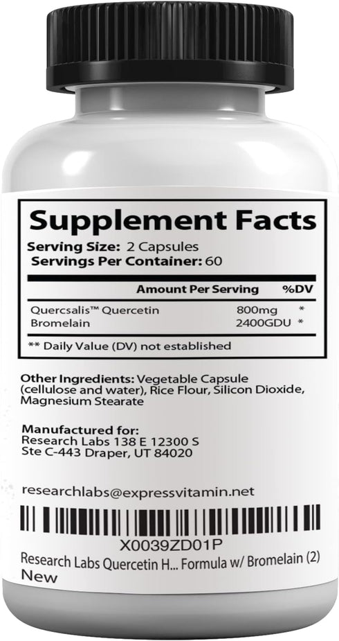 Research Labs Quercetin High Absorption Formula with Bromelain