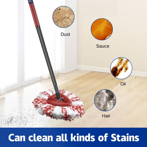 3 Pack Mop Heads Replacement for O-Ceda Easy Wring Spin Mop, Microfiber Refills for Deep Cleaning