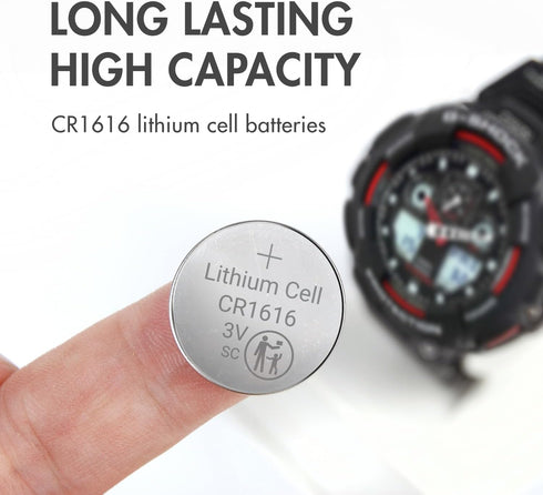 Tenergy CR1616 3V 5 Count Lithium Cell Battery, for Keys, Handheld Game Console, Calulators, Accessories