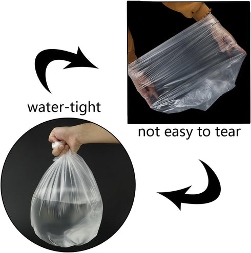 1.5 Gallon Clear Trash Bags, 220 Counts