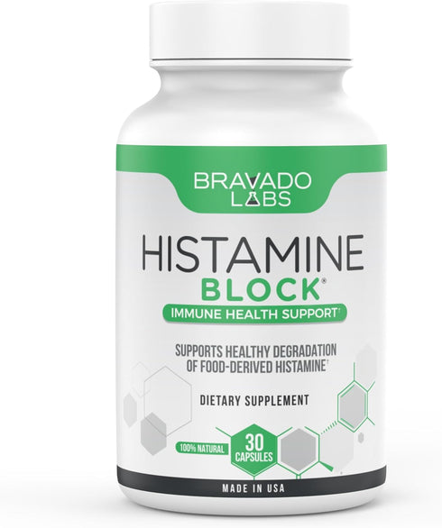 Premium Histamine Block Supplement, Diamine Oxidase for Food-Derived Histamine Intolerance, Made in USA (30 capsules)