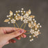 Heread Pearl Bride Wedding Hair Pins | Leaf Bridal Head Piece Flower Hair Accessories for Women (Pack of 3)