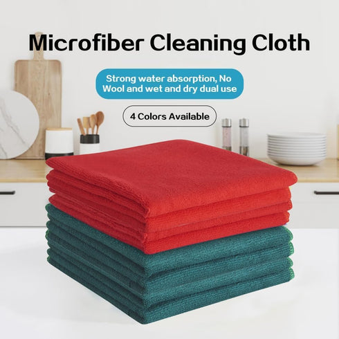 paonne Pack 8) Reusable Cleaning Towels, Microfiber Cleaning Cloth for House, Kitchen, Car, Motorbike, Windows