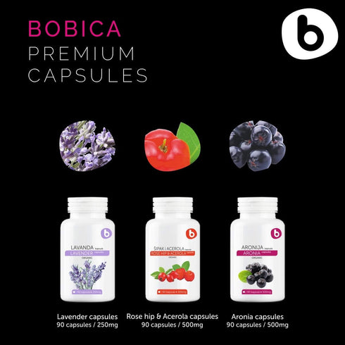 Organic Aronia Berry Capsules – Black Chokeberry Supplement with Natural Anthocyanins, 500mg, 90 Vegan Capsules